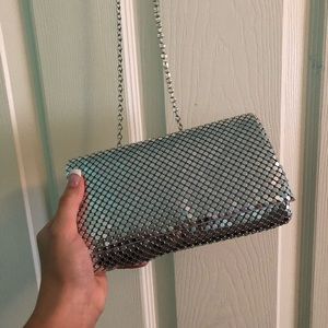 Silver clutch/ cross body